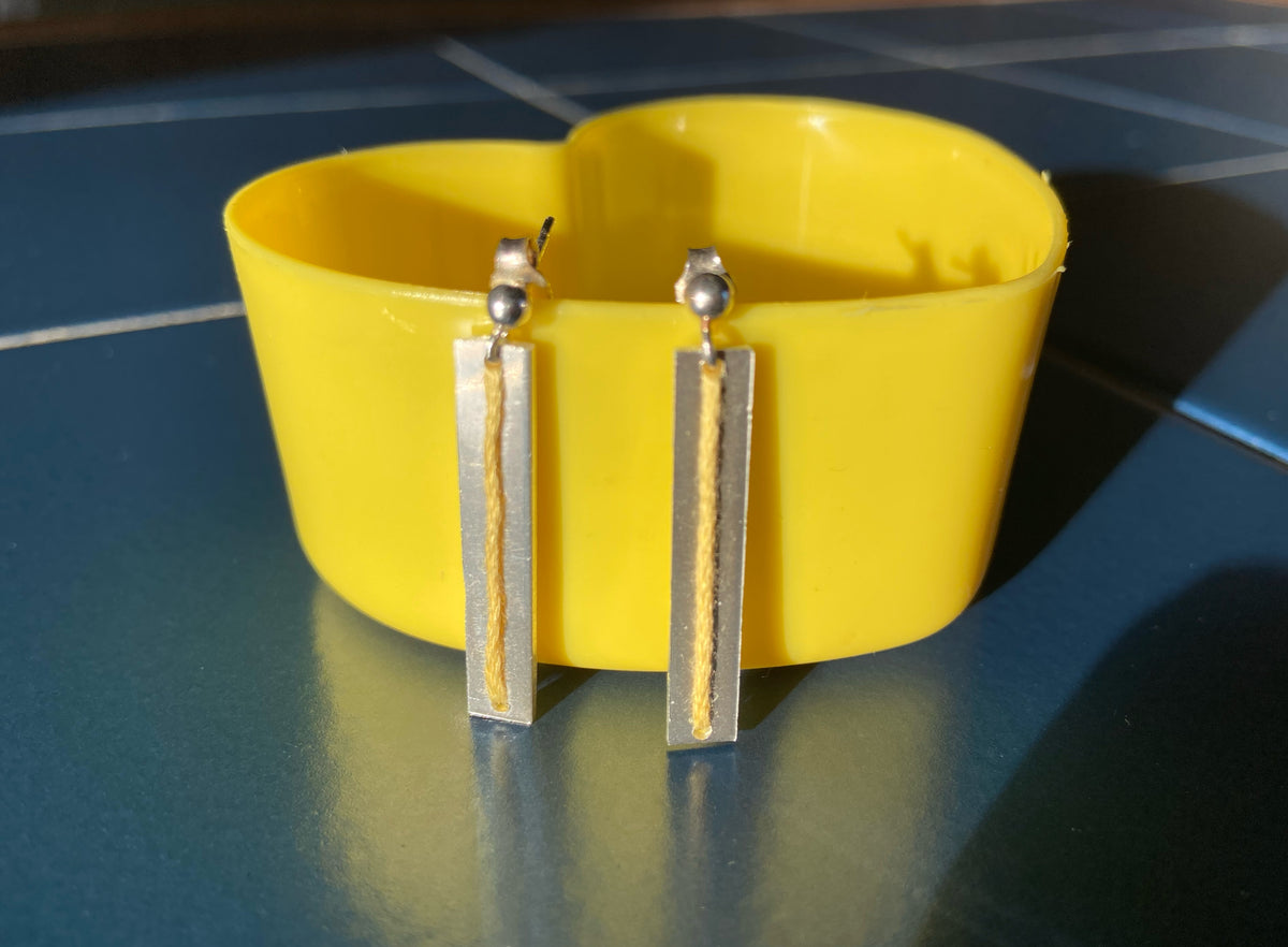 Silver/cotton Earrings